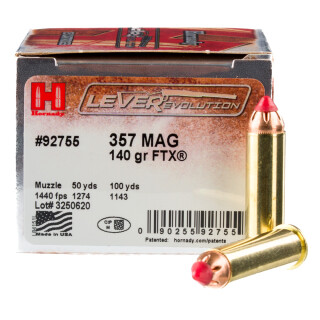 Hornady LEVERevolution .357 Magnum Ammunition 25 Rounds FTX 140 Grain
