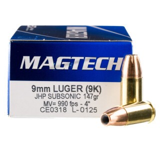 Magtech 9mm Luger Ammunition 1000 Rounds FMJ 147 Grain Subsonic