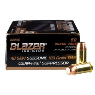 Blazer Brass Clean-Fire Suppressor .40 S&W Ammunition 500 Rounds TMJ 180 Grains