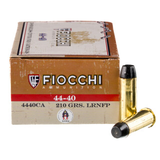 Fiocchi Cowboy Action .44-40 Winchester Ammunition 50 Rounds 210 Grain Lead Round Nose Flat Point 725fps