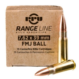 Prvi Partizan 7.62x39 Ammunition 15 Rounds FMJ 123 Grains