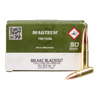 Magtech First Defense .300 Blackout Ammunition 50 Rounds FMJ 123 Grains 300BLKB