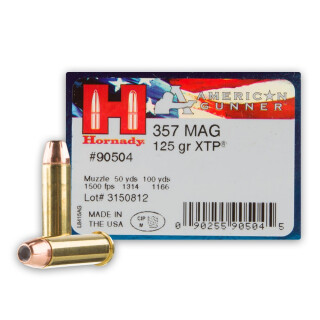 Hornady American Gunner .357 Magnum Ammunition 250 Rounds XTP JHP 125 Grain