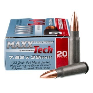 MAXXTech Steel Series NFR 7.62x39 Ammunition 600 Rounds FMJ 123 Grains