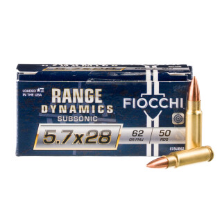 Fiocchi Range Dynamics 5.7x28mm Ammunition 500 Rounds FMJ 62 Grains