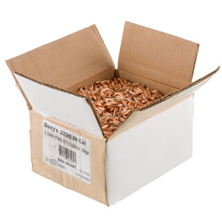 Berry's .22 Caliber Bullets .224" Diameter 62 Grain FMJ-BT -5000