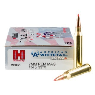 Hornady American Whitetail Tipped 7mm Remington Magnum Ammunition 20 Rounds SST 154 Grains
