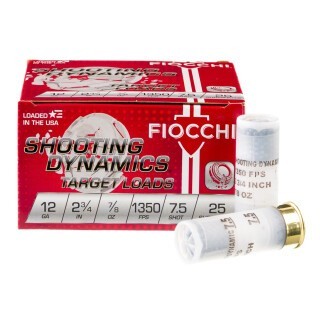 Fiocchi 12 Gauge Shotshell 25 Rounds 2 3/4" #7.5 Lead Shot 7/8 oz.