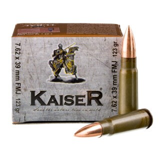 Kaiser 7.62x39 Ammunition 1000 Rounds FMJ 123 Grains