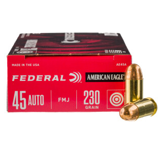 Federal American Eagle .45 ACP Ammunition 1000 Rounds FMJ 230 Grain