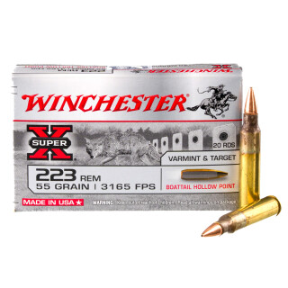 Winchester Super-X .223 Remington Ammunition 20 Rounds BTHP 55 Grain