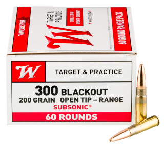 Winchester USA .300 AAC Blackout Ammunition 240 Rounds Open Tip 200 Grain