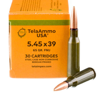 Tela-Impex 5.45x39 Ammunition 30 Rounds FMJ 65 Grain Steel Cased