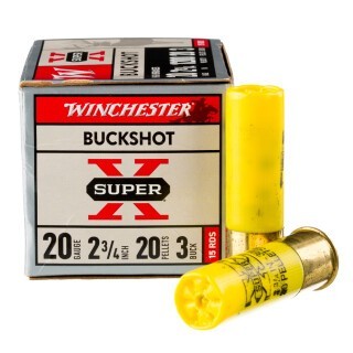 Winchester Super-X 20 Gauge Shotshell 15 Rounds 2-3/4" #3 Buck 20 Pellets