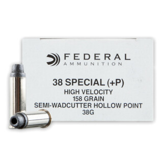 Federal LE .38 Special +P Ammunition 50 Rounds LSWCHP 158 Grain