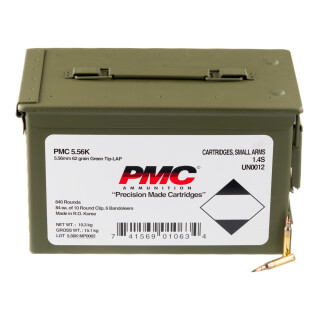 PMC XTAC 5.56 NATO M855 Ammunition 840 Rounds FMJ 62 Grain 