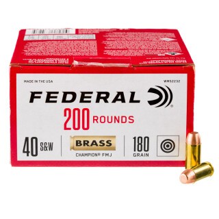 Federal Champion Training .40 S&W Ammunition 1000 Rounds FMJ 180 Grains