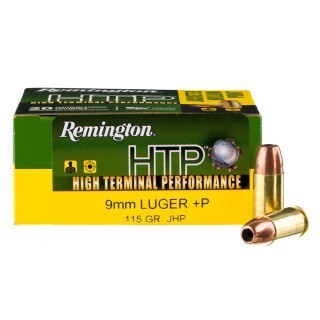 Remington HTP 9mm Luger +P Ammunition 20 Rounds JHP 115 Grains