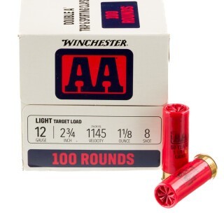 Winchester AA 12 Gauge Shotshell 200 Rounds 2-3/4" #8 Shot 1-1/8 Ounce