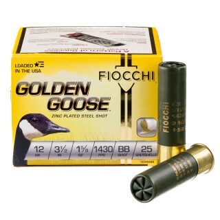Fiocchi Golden Goose 12 Gauge Shotshell 25 Rounds 3-1/2" BB Steel Shot 1-5/8 Ounce