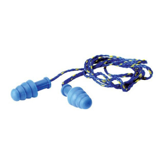 Walker's Blue Corded Earplug with Blue/Yellow Cord 1 Pair
