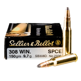 Sellier & Bellot .308 Win Ammo 150 Grain Soft Point CE 500 Rounds