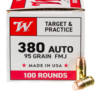Winchester USA .380 ACP Ammunition 500 Rounds FMJ 95 Grain