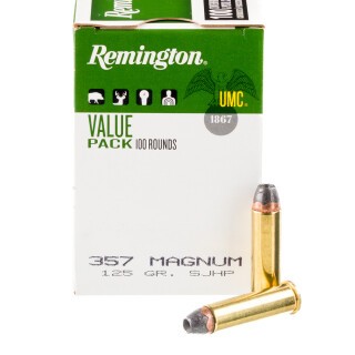Remington UMC .357 Magnum Ammunition, 100 Rounds, JHP, 125 Grains