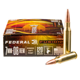 Federal Fusion 7mm-08 Remington Ammunition 20 Rounds Bonded SP 120 Grain