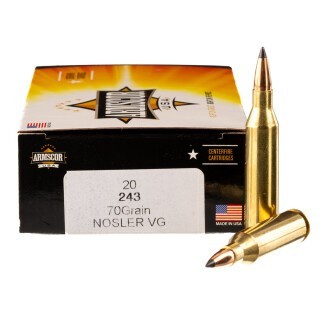 Armscor USA .243 Winchester Ammunition 20 Rounds Varmageddon 70 Grains