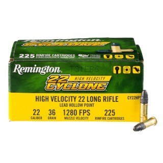Remington 22 Cyclone .22 LR Ammunition 225 Rounds LHP 36 Grains
