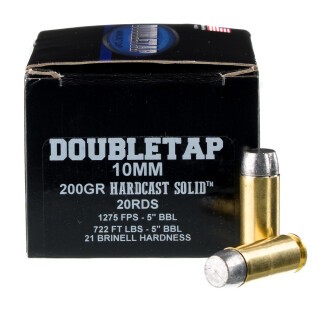 DoubleTap Hunter 10mm Auto Ammunition 20 Rounds Hard Cast LFN 200 Grain
