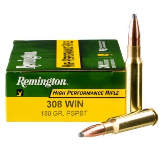 Remington High Performance Rifle .308 Winchester Ammunition 20 Rounds PSP BT 180 Grains