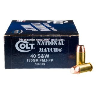 Colt Defense .40 S&W Ammunition 50 Rounds Match FMJ 180 Grain