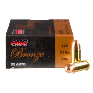 PMC Bronze .32 ACP Ammunition 50 Rounds FMJ 71 Grain