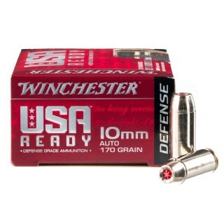 Winchester USA Ready Defense 10mm Auto Ammunition 20 Rounds JHP 170 Grains