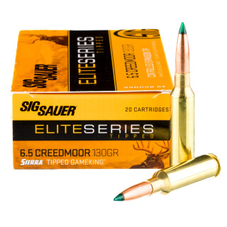 Sig Sauer Elite Series 6.5 Creedmoor Ammunition 20 Rounds Polymer Tip 130 Grains