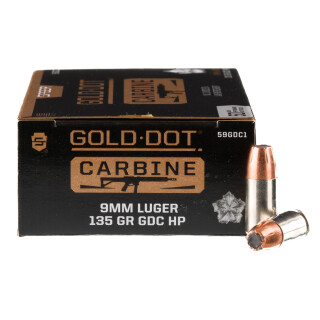 Speer Gold Dot Carbine 9mm Luger Ammunition 50 Rounds JHP 135 Grain