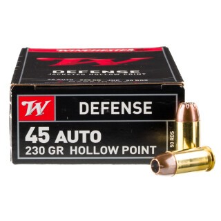 Winchester USA .45 ACP Ammunition 500 Rounds JHP 230 Grain