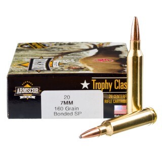 Armscor USA Trophy Class 7mm Rem Mag Ammunition 20 Rounds Bonded SP 160 Grains