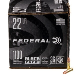 Federal Black Pack .22 LR Ammunition 1100 Rounds CPHP 36 Grains