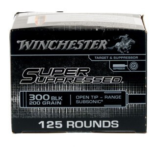 Winchester Super Suppressed .300 AAC Blackout Ammunition 125 Rounds Open Tip 200 Grains