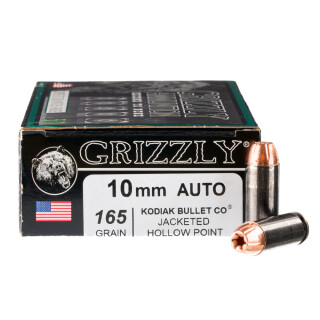 Grizzly High Performance 10mm Auto Ammunition 50 Rounds JHP 165 Grain