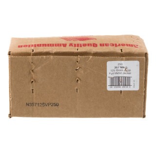 American Quality .357 Magnum Ammunition 250 Rounds FMJ 125 Grains