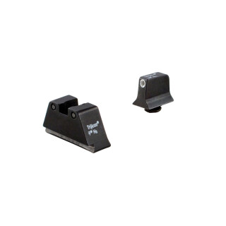 Trijicon Bright & Tough Suppressor Night Sight For Glock Large Frame Set White Front/Black Rear with Green Front Lamp and Rear Lamps GL204-C-600695