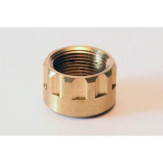 LongShot Ribbed Thread Protector .578"-28 for Hi-Point 1095TS, 4095TS & 4595TS w/ Threaded Muzzle Polished Brass
