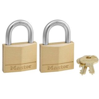 MasterLock 140 Brass Lock Two Pack Keyed Alike