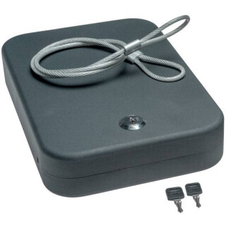 SnapSafe Lock Box with Cable 2 Keys XXL Black Steel 75220