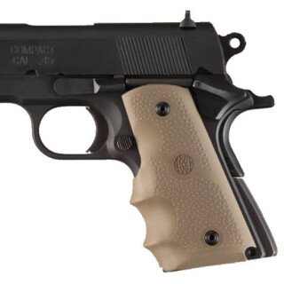 Hogue Soft Overmold Grips 1911 Officer's/Compact Rubber Tan 43003