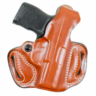 DeSantis Gunhide Thumb Break Mini Slide for Glock 43 OWB Belt Holster Left Hand Leather Tan